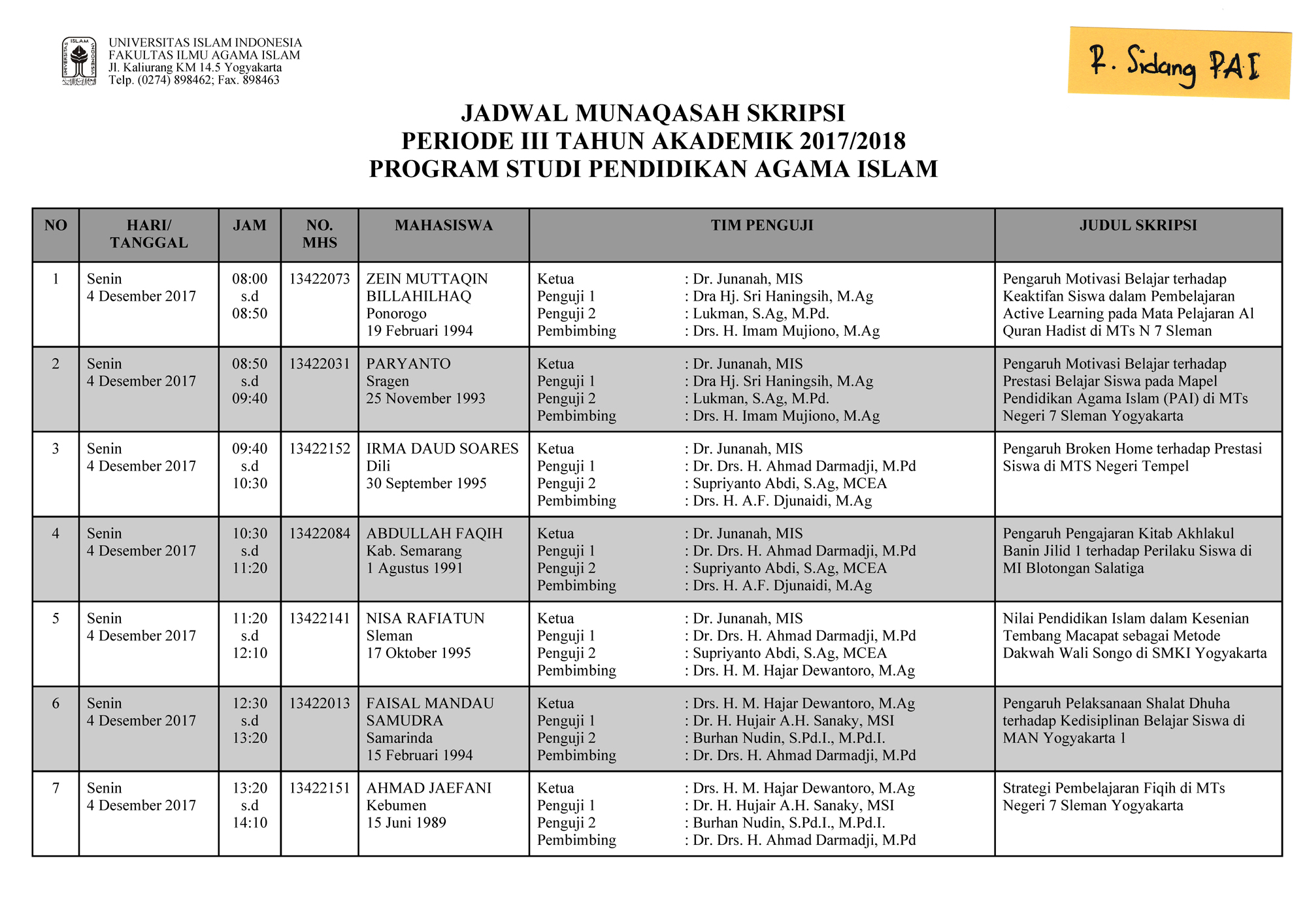 Informasi Akademik Archives Page 5 of 12 Fakultas Ilmu Agama Islam UII Yogyakarta