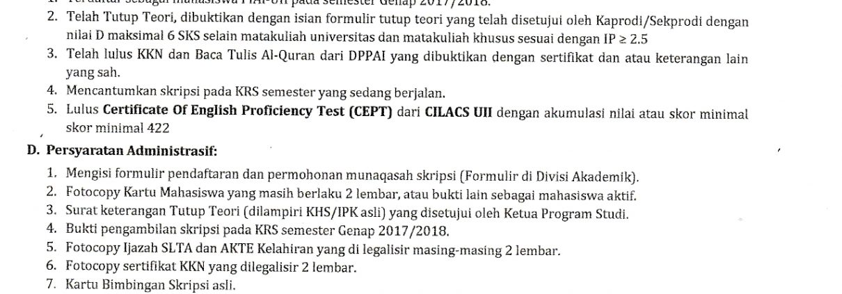 Munaqasah Skripsi Semester Genap 2017/2018