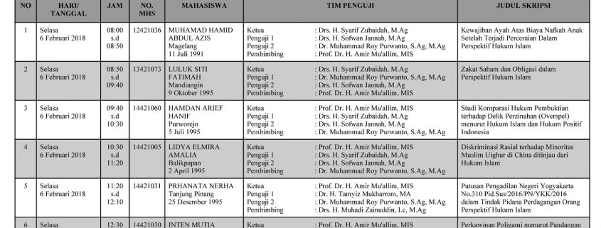 JADWAL MUNAQASAH PSAS PERIODE IV 2017/2018