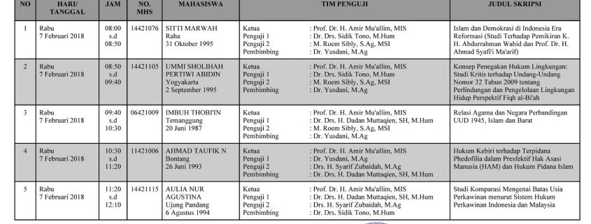 JADWAL MUNAQASAH PSAS PERIODE IV 2017/2018