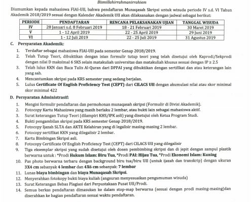AGENDA MUNAQASAH SKRIPSI SEMESTER GENAP 2018/2019