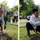 Rektor UII, Prof Fathul Wahid dan Dekan FIAI, Dr Asmuni menanam pohon (foto: IPK)